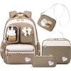 Amythe Set da 4 Pezzi Zaino Scuola Elementare Bambina, Nylon Impermeabile
