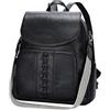VASCHY Zaino Pelle Donna,Zainetto Donna Elegante Borsa Zaino Lavoro Zaini Antifurto Vintage con Tracolla/Scuola/Viaggio Nero