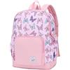 VASCHY Zaino Scuola Bambina Farfalla Rosa Fantasia 12L, Zainetto Impermeabile Elementare con Pettorina 5-8 Anni