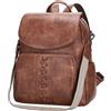 VASCHY Zaino Pelle Donna,Zainetto Donna Elegante Borsa Zaino Lavoro Zaini Antifurto Vintage con Tracolla/Scuola/Viaggio Marrone