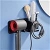 ASKLUND Porta Phone Bagno da Muro, Reggi Phon da Parete Supporto Asciugacapelli Adesivo Portaphone con Portacavi e Mensola Doccia per Bagno Parrucchiere e Hotel(Nero)