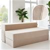 DYNMC you Divano Letto 140 cm - Corduroy Beige - Divano Pieghevole & Materasso con Fodera Corduroy - Memory Foam 19 cm - 110 kg - Lavabile 30°C - Camera Ospiti & Soggiorno - OEKO-TEX Standard 100 Certificato