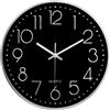 Taodyans Moderno Orologio da Parete Silenzioso Orologio da Cucina Quarzo da 30 cm per Soggiorno(Argento Nero)
