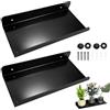 DHSWNNG 2 Pezzi Mensole Metallo, 30 x 10 x 5 cm Nera Scaffale da Parete con Viti Muro Porta Dischi Vinile Mensola Acciaio Inox per Bagno Pannelli Fonoassorbenti Cucine Camere da Letto