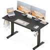 OffiGo Scrivania Regolabile in Altezza, 140 cm Scrivania Elettrica, Ergonomica con Funzione di Memoria, Standing Desk, Modern Computer per Casa e Ufficio, Nero