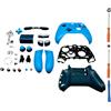 Hzxkqmil Kit Guscio Completo di Ricambio per Xbox One S/X Controller (Modello 1708), Custodia Fai da te Frontalino Coperchio Anteriore Piastre Posteriori Pulsanti Accessori (Blu)