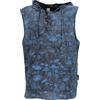 GURU SHOP Canotta da uomo con cappuccio, senza maniche Festival con stampa a funghi in cotone, Blu, L