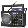 PRUNUS J-135S Radio Portatile AM/FM/SW, Mini Radio Solare Bluetooth 6.0, Radiolina a Pile (AA) e Batteria Ricaricabile 1800 mAh con Torcia, Supporta TF/USB, per Casa, Campeggio e Emergenza.