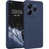 kwmobile Custodia Compatibile con Xiaomi Redmi Note 14 4G (Non 5G) Cover - Protezione Back Case Morbida - Silicone TPU Effetto Metallizzato Blu Metallizzato