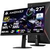 Amzfast 27 Pollici Dual Mode Monitor PC Gamer, 4K UHD160HZ, FHD 320 HZ, altoparlanti integrati, 1MS MPRT, HDR 400, sRGB126%, HDMl 2.1, DP1.4, Adaptive Sync, PBP/PIP-AMZG27F6U