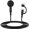 TiMOVO Caricabatterie Compatibile con Amazfit Bip 6/Active 2, Cavo di Ricarica Sostitutivo 2 in 1 di Tipo C con Supporto Dock per Smartwatch (1m)