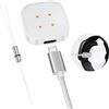 Ermorgen Adattatore di Ricarica USB-C Compatibile con Fitbit Versa 4/Versa 3/Sense 2/Sense/Ace LTE, Google Pixel Watch 3/Pixel 2, Caricabatterie Magnetizzato con Cavo di Ricarica in Nylon da 1M