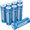 Kratax Batteria al litio AA, 8 batterie ricaricabili al litio AA da 1,5 V, supporta 1,5 V, potenza costante, capacità di lunga durata 3500 mWh, batterie domestiche