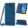 Mo-Beauty Custodia per Samsung Galaxy A7 2018 / A750, PU Pelle Portafoglio Flip Custodia a tracolla [Supporto] [Scomparto per carte] [Chiusura Magnetica] Cover per Samsung A7 2018 - Blu