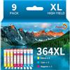 Aurotec Cartucce 364XL Colori Compatibili con HP 364 XL Photosmart 5520,9pz