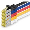 1aTTack.de Cavo di rete Ethernet Lan Cat.7 SFTP spina RJ45 Cat6a doppia schermatura 10000 Mbit/s compatibile con Cat5 Cat6 Cat6a Cat8 per switch Router Modem Patchpanel 5 colori 03-5 pz 1,5m