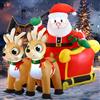Joiedomi 1,82 m Light up Gigante Natale Gonfiabile Babbo Natale sulla slitta con build-in LEDs perfetto per Blow-up Giardino interni ed esterni decorazione per Vacanza per Festa
