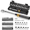 VIGRUE Chiave dinamometrica 1/4, chiave dinamometrica bicicletta Set 5-25 Nm ± 4% precisione con asta di prolunga, giunto universale, manicotto magnetico per candela, punte per bicicletta e moto