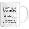 SHIEAGLELD Tazza in ceramica, tazza da caffè, tazza in ceramica con stampa del motivo, stampata su entrambi i lati, testo inciso - Breathe out Breathe out Smile You can't kill them all