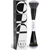 Lamora Bronzer Liquido + Contouring Fondotinta Pennello Trucco Doppio - Pennello Make Up Viso Duo Per Blush Illuminante Correttore - Vegano, Cruelty-Free & Setole Sintetiche