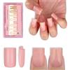 NOVO OVO Short Sharp Square Nail Tips Press on Pure Color Baby Pink Richiede colla per unghie, Matte Soft Gel Estensione Artificiale, Copertura completa per unghie fai da te, 15 misure, 240 pezzi