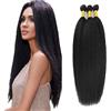 Salharer Extension Capelli Veri Tessitura Yaki Human Hair Bundles Unprocessed Real Hair 3 Extensions 50g/Per Double Weft Remy Natural Black Color for woman 30 32 34 Inch