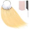 YTBYT 30 pezzi 8 pollici campioni di capelli veri testare modello di colore, per extension ad anello Salon Hair (biondo)
