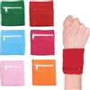 FENGQQKJ Fascia tergisudore con chiusura lampo, borsa da polso sportiva, per fitness, corsa, 6 pezzi