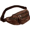 Woodland Leather Marsupio in vera pelle impermeabile, multiuso per donne e uomini, come cintura per i soldi da viaggio, vacanze, passeggiate con il cane, alla moda e impermeabile