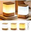 GOMETY Set di 2 lampade da comodino a LED touch dimmerabili, 3600 mAh, USB, ricaricabili, con venature del legno, luce notturna con 3 temperature di colore, lampada da tavolo senza fili con funzione timer e