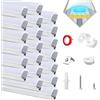 HOMMAND Profilo Alluminio per Strisce LED, 20 x 1m Profili LED Forma a V, Canalina LED e Diffusore Striscia LED, con Connettore Angolare, Nastro Adesivo, Tappi di Chiusura e Clip di Montaggio