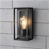 CGC Lighting Lampada da parete per esterno, nera, alimentazione di rete, E27, Modern (Nero)