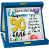 Ritria Targhetta Regalo 90 Anni con Glitter - Targa 90 Anni Primo Premio, Trofeo e Gadget per 90° Compleanno, Idea Regalo Originale per Celebrare una Vita Lunga