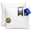 FH FAM' HOME HOME COSINESS FAM' HOME Set 2 Cuscini Letto 80x80 cm - Cuscino Bianchi Ergonomici, Traspiranti, Anallergici, Antiacaro, Lavabili 95°C, Imbottitura 1060g - Ideali per Letto Singolo e Matrimoniale