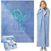 Get Trend Disney Stitch Coperta che si Illumina al Buio 130x150cm, Coperte Pile per Divano e Letto, Si Illumina Dopo 15-30 Minuti, Accessori Letto (Viola Stitch)