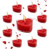 Rakiuty Candele a Forma di Cuore,Candele San Valentino,Candela da tè a Forma di Cuore per Matrimonio,Candeles Amore Galleggiante Senza Fumo (Rosso)