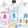 DecorRom Kit Taba Squishy - 1,000g di silicone liquido ultra morbido per DIY zampe di gatto, Cat Paw Squishy, kit fai da te completo con stampi e accessori per anti-stress e rilassamento creativo