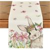 Artoid Mode Runner da tavola pasquale con fiori rosa, per la primavera, lavabile, per la cucina, per interni, vacanze, feste, 40 x 240 cm