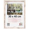 3-B Cornice portafoto SALO DUO - Bianco vintage (Rustico con venature del legno visibile)/Bianco - 30 x 40 cm - Cornice in legno, cornice per foto, cornice per documenti con vetro acrilico