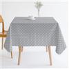 Home Direct Tovaglia in Tela Cerata plastificata Rettangolare 140 x 200 cm Pois Piccolo Grigio chiaro