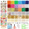 Fournine 5300 Pezzi Perline per Braccialetti, Perline Argilla per Collane, Bigiotteria, Ciondoli per Bambini Adulti, Set Braccialetti Bambina Fai Da Te