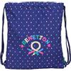 safta BENETTON DROP - Zaino a sacco piatto, grande, ideale per bambini di diverse età, comodo e versatile, qualità e resistenza, 35 x 40 cm