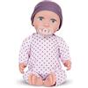 LullaBaby Babi - Bambola (leggera) - Occhi blu e cappello lilla - Bambola neonata da 14 pollici - Occhi azzurri e carnagione medio-chiara - 2 anni +