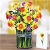 CUT POPUP.COM CUTPOPUP Bouquet di Narcisi Biglietto Auguri Compleanno, 18x22.5cm Biglietto Festa della Mamma, Biglietto per Uomini, Ragazzo, Marito, Lui (Daffodil Bouquet MD) US8-72.MDIT