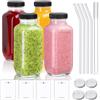 MEIMUCUL Barattolo Vetro con Coperchio,Bottiglie Vetro 480ml Tappo a Vite -Ideale per Bevande, Bottiglia per Smoothie Riutilizzabili da Riempire,Ideali per Gelato, Succhi, Latte, Frullati