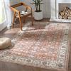 TOPICK Area - Tappeto per soggiorno, vintage, antiscivolo, pieghevole, sottile, lavabile, per interni ed ufficio, camera da letto, cucina, 120 x 180 cm, rosso mattone