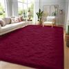 FVVRAX Tappeto Peloso Borgogna 140x200 cm per Salotto e Camera da Letto - Tappeto Morbido Extra Pelo Lungo, Ideale per Decorazione Casa Moderna | Rug Antiscivolo