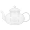 Healvian Teiera in vetro con filtro da 400 ml, resistente al calore, piccola teiera in vetro borosilicato per tè a foglia sciolto e tè in fiore a casa e in ufficio