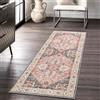 Carvapet Tappeto Corridore Antiscivolo 60x180cm Lungo Tappeti Runner Passatoia Rosa Medaglione Vintage Tappeti di Zona Lavabile Morbido Microfibra Tappeto Cucina