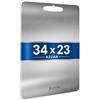 AZZAR - Tagliere In Acciaio Inox Alimentare, Tagliere da Cucina Inossidabile con righello stampato fino a 15 cm, Resistente ed Igienico, Acciaio Inox 304 (34cmx23cm)